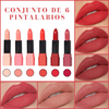 Conjunto de 6 Pintalabios con Fórmula Hidratante en Tonalidades Rosa Nude - CREMOSA™